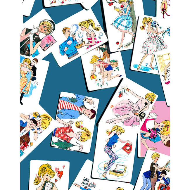 Barbie Trading Cards Removable Wallpaper, Cadet Blue - Wallpaper - 3