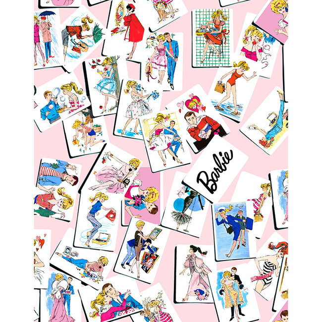 Barbie Trading Cards Removable Wallpaper, Pink