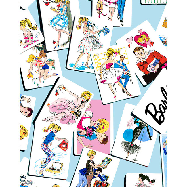 Barbie Trading Cards Traditional Wallpaper, Baby Blue - Wallpaper - 3