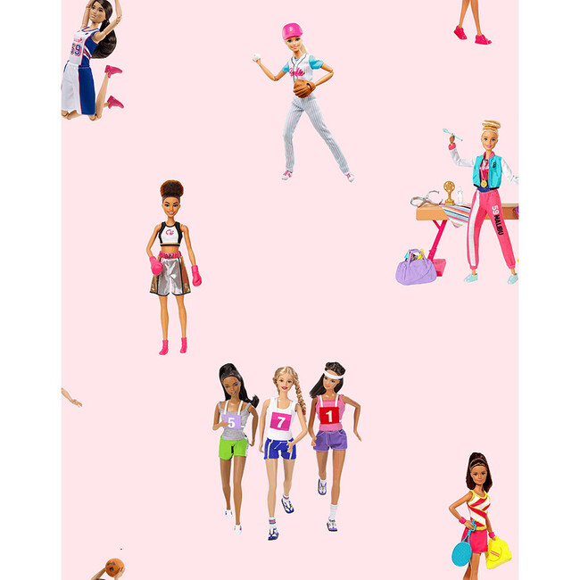 Barbie the Athlete Traditional Wallpaper, Pink - Wallpaper - 1