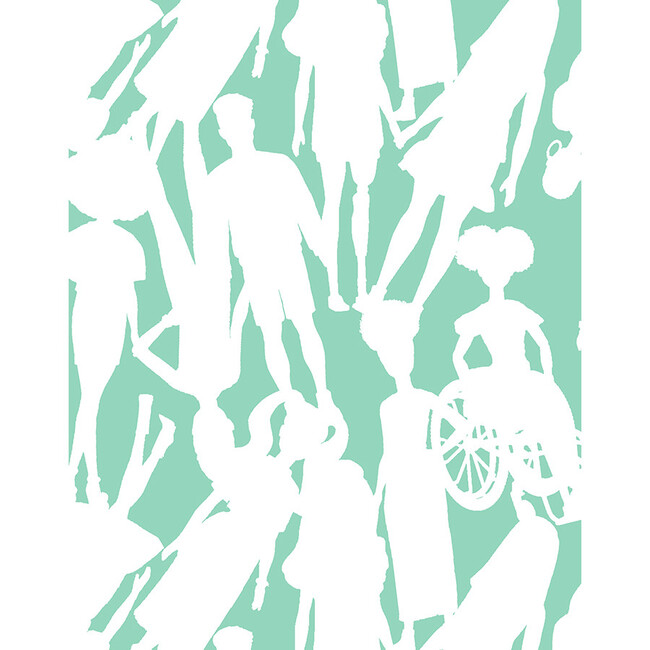 Barbie Fashionista Silhouette Removable Wallpaper, Caribbean - Wallpaper - 3