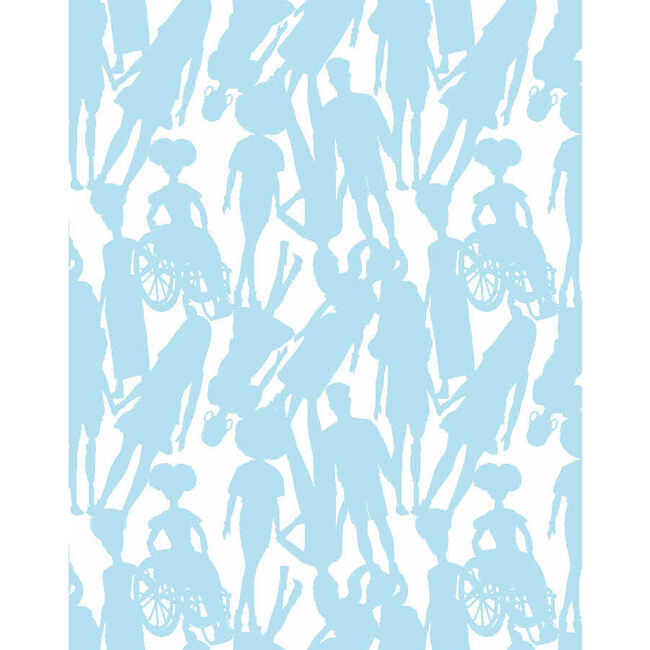 Barbie Fashionista Silhouette Removable Wallpaper, Baby Blue