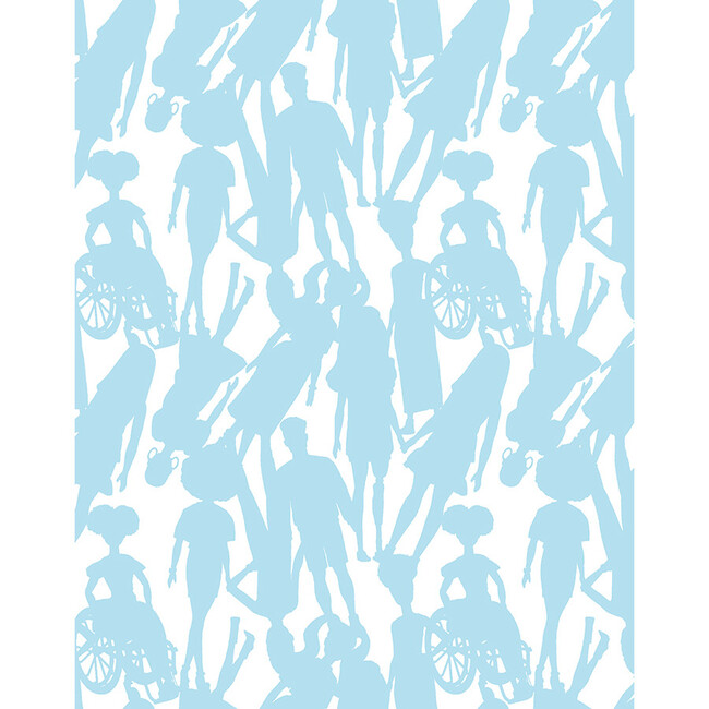 Barbie Fashionista Silhouette Traditional Wallpaper, Baby Blue