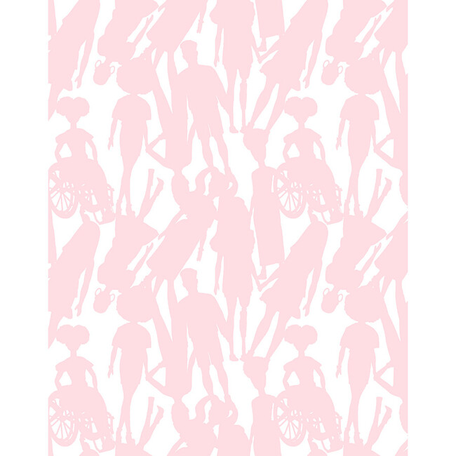 Barbie Fashionista Silhouette Traditional Wallpaper, Pink