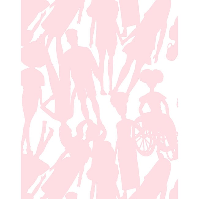 Barbie Fashionista Silhouette Traditional Wallpaper, Pink - Wallpaper - 3