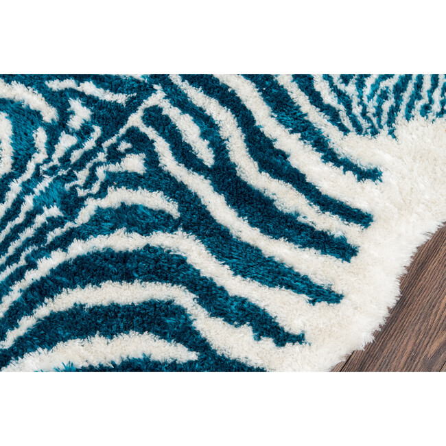 Kalahari Faux Shag Hand-Tufted Rug, Turquoise - Rugs - 3
