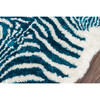 Kalahari Faux Shag Hand-Tufted Rug, Turquoise - Rugs - 3
