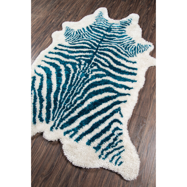 Kalahari Faux Shag Hand-Tufted Rug, Turquoise - Rugs - 4