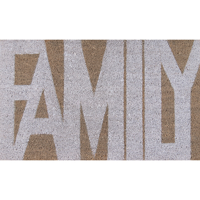 Aloha Family Handwoven Coir Floormat, Grey