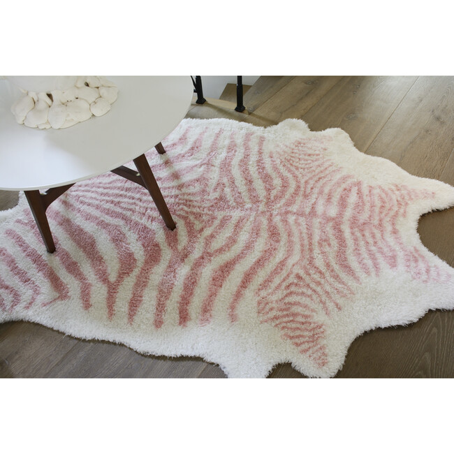 Kalahari Faux Shag Hand-Tufted Rug, Pink - Rugs - 3
