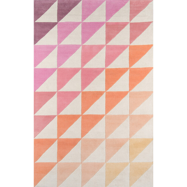 Delmar Agatha Triangle Hand-Tufted Wool Rug, Pink