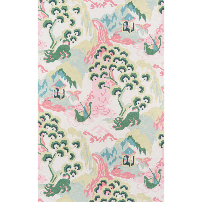 Chinoiserie Adventure Rug, Pink/Ivory