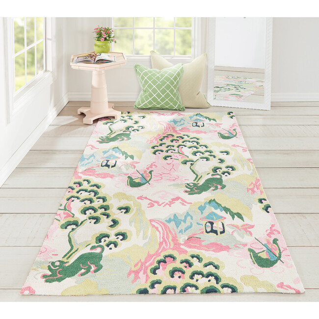 Chinoiserie Adventure Rug, Pink/Ivory