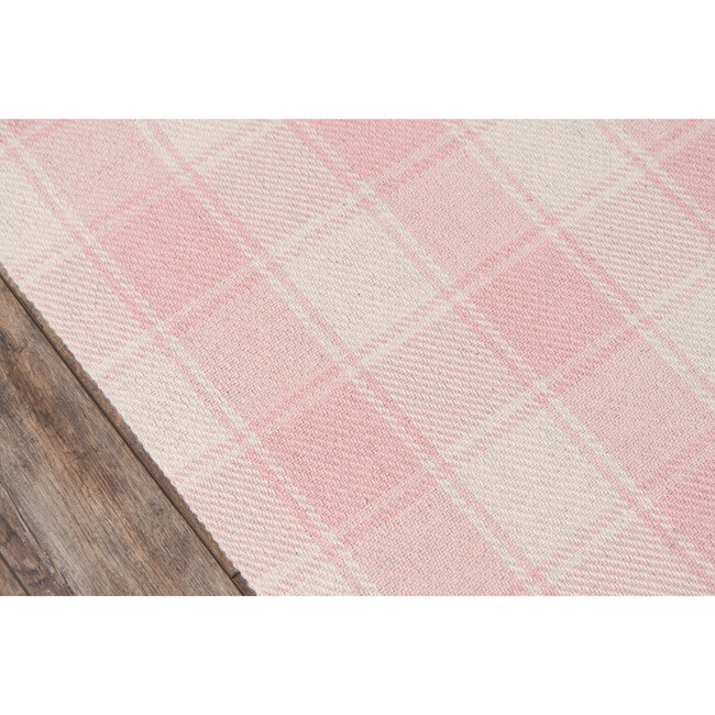 Marlborough Charles Plaid Handwoven Wool Rug, Pink - Rugs - 6