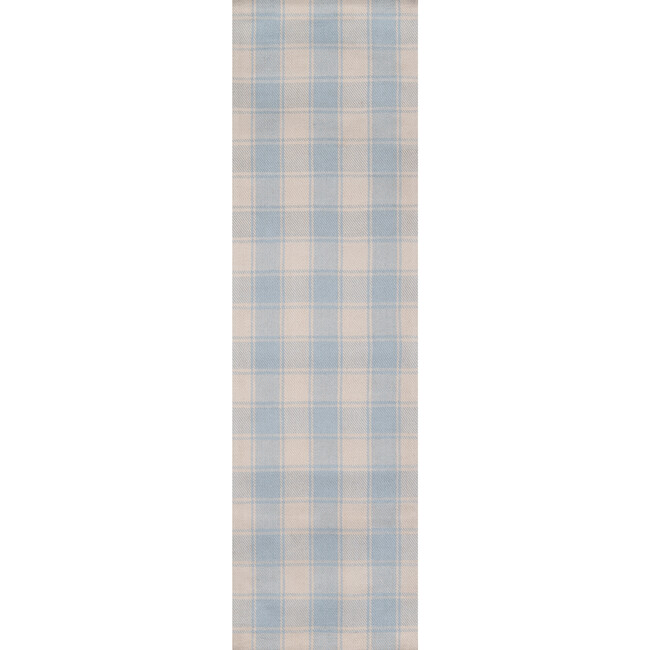 Marlborough Charles Plaid Handwoven Wool Rug, Light Blue - Rugs - 3