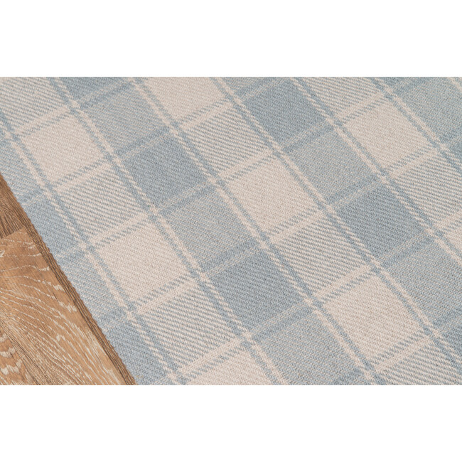 Marlborough Charles Plaid Handwoven Wool Rug, Light Blue - Rugs - 5