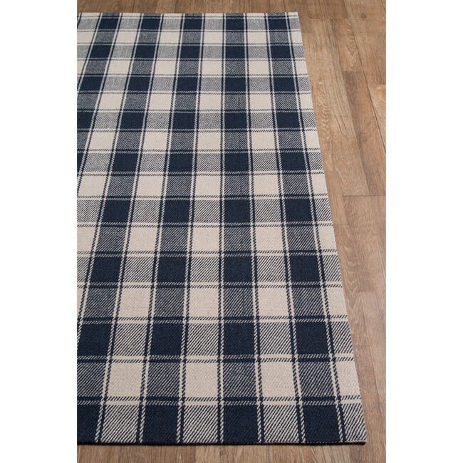 Marlborough Charles Plaid Handwoven Wool Rug, Navy - Rugs - 6