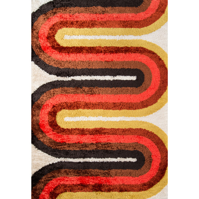 Retro Wave Hand-Tufted Rug, Red