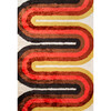 Retro Wave Hand-Tufted Rug, Red - Rugs - 1 - thumbnail