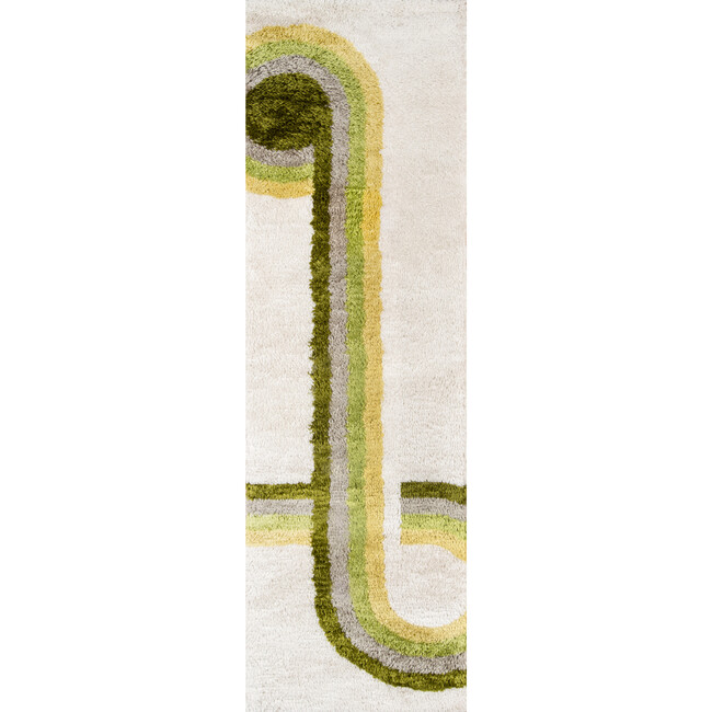 Retro Bullseye Hand-Tufted Rug, Green - Rugs - 3
