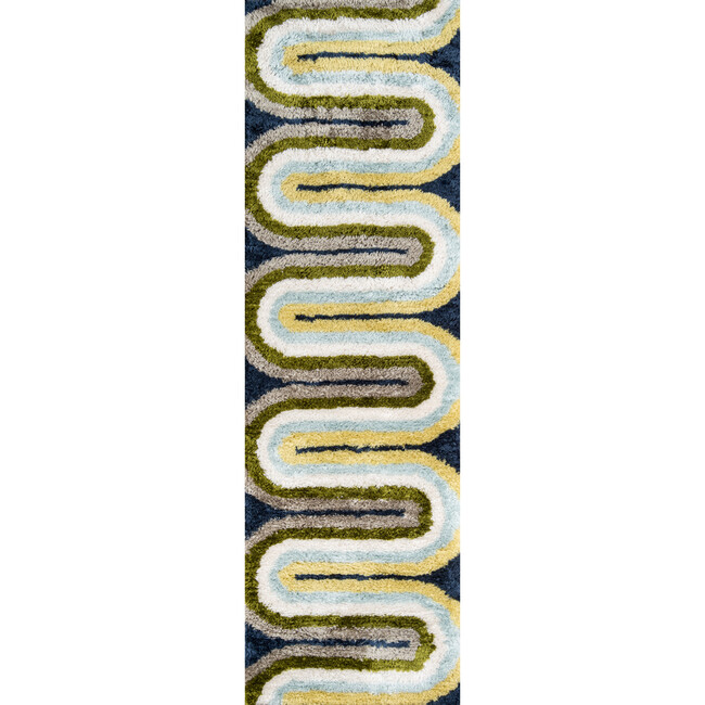 Retro Wave Hand-Tufted Rug, Green Multi - Rugs - 3