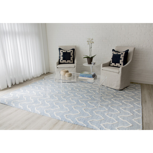 Langdon Prince Handwoven Wool Rug, Blue - Rugs - 3