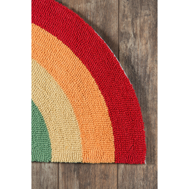 Rainbow Half Moon Hand-Hooked Rug, Multi - Rugs - 5