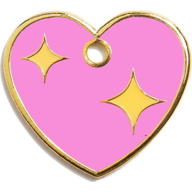 Pink Heart Tag, Pink and Gold - Pet ID Tags - 1