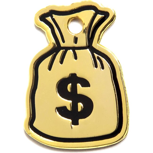 Money Bag Tag, Gold and Black - Pet ID Tags - 1