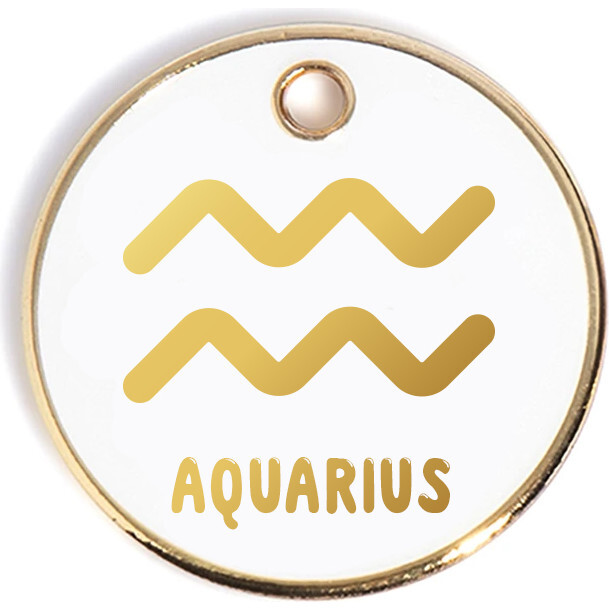 Zodiac Tag, White and Gold - Pet ID Tags - 3