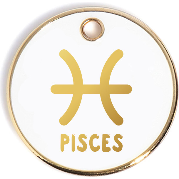 Zodiac Tag, White and Gold - Pet ID Tags - 4