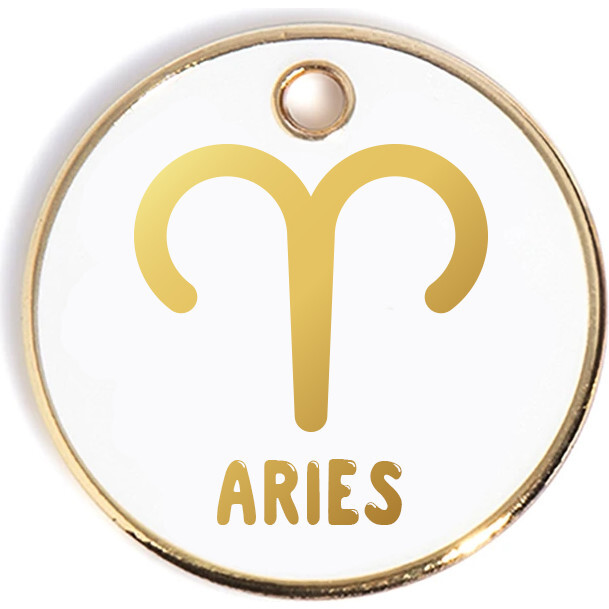 Zodiac Tag, White and Gold - Pet ID Tags - 5