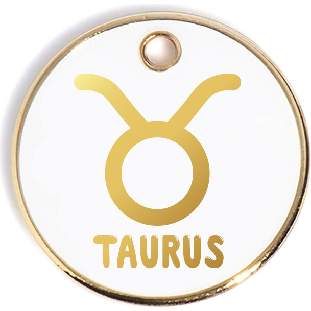 Zodiac Tag, White and Gold - Pet ID Tags - 6