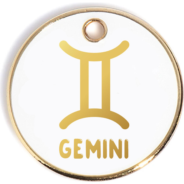 Zodiac Tag, White and Gold - Pet ID Tags - 7