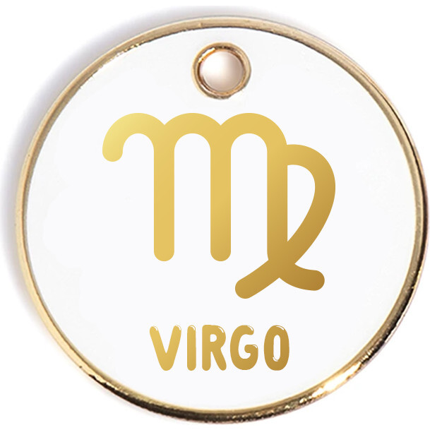 Zodiac Tag, White and Gold - Pet ID Tags - 10