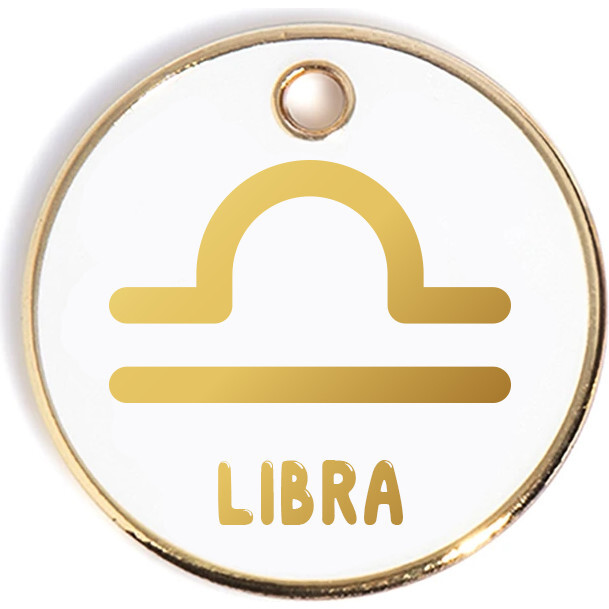 Zodiac Tag, White and Gold - Pet ID Tags - 11