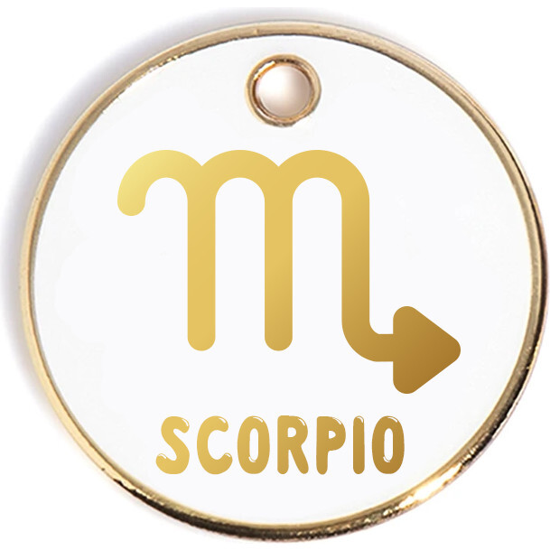 Zodiac Tag, White and Gold - Pet ID Tags - 12