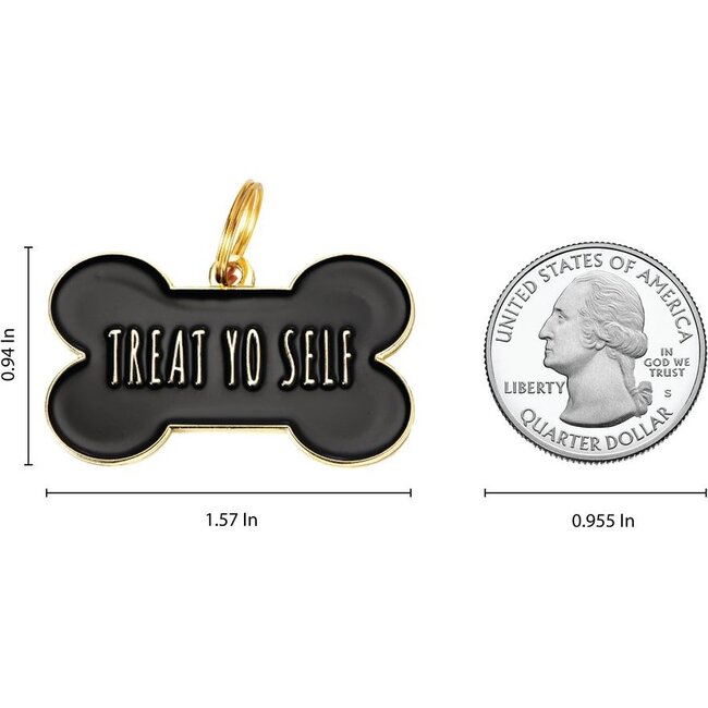 Treat Yo Self Pet ID Tag, Black - Pet ID Tags - 5