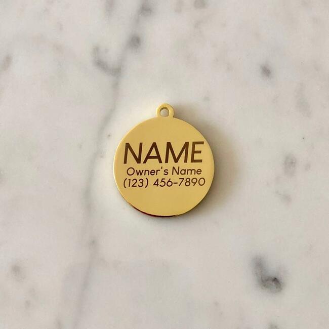 Rose Pet ID Tag, Pink and Gold - Pet ID Tags - 4