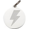 Lightning Bolt Pet ID Tag, Silver and White - Pet ID Tags - 1 - thumbnail