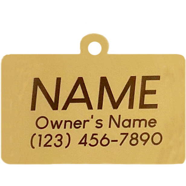 Hello My Name is Pet ID Tag, Gold - Pet ID Tags - 4