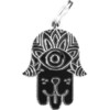 Hamsa Pet ID Tag, Black and Silver - Pet ID Tags - 1 - thumbnail