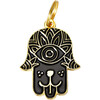 Hamsa Pet ID Tag, Black and Gold - Pet ID Tags - 1 - thumbnail