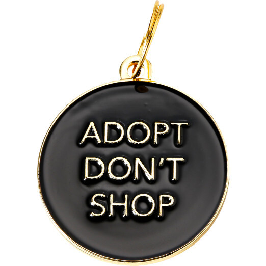Adopt Don’t Shop Pet ID Tag, Black - Pet ID Tags - 1