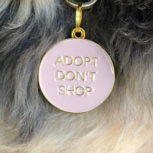 Adopt Don't Shop Pet ID Tag, Pink - Pet ID Tags - 2