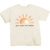 You Make Me Happy Unbleached Toddler Tee - T-Shirts - 1 - thumbnail