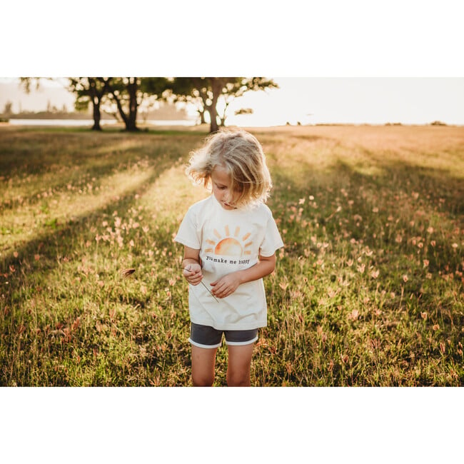 You Make Me Happy Unbleached Toddler Tee - T-Shirts - 2