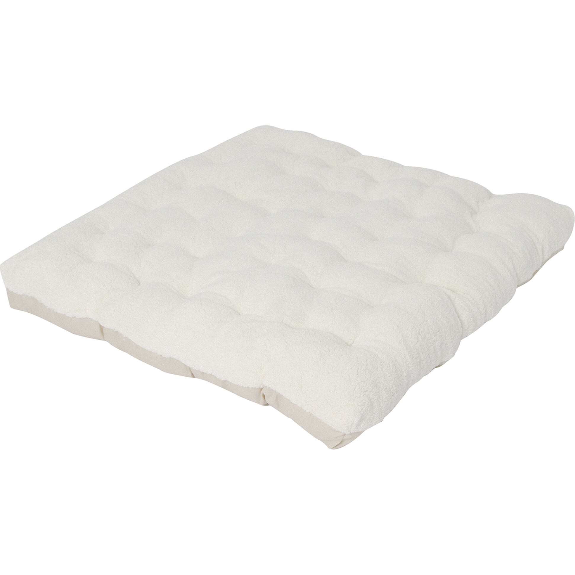 Sherpa Cozy Faux-Fur Play Mattress, Ivory - Kids Seating - 1