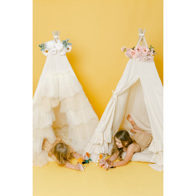 Ivory Ruffle Tulle Play Tent - Play Tents - 3