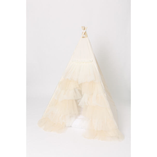 Ivory Ruffle Tulle Play Tent - Play Tents - 4